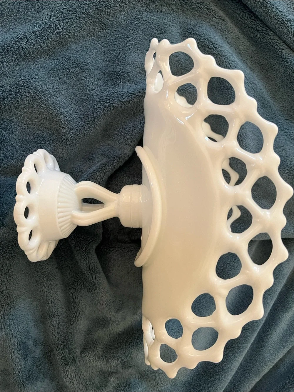 Westmoreland milk glass pedestal banana stand